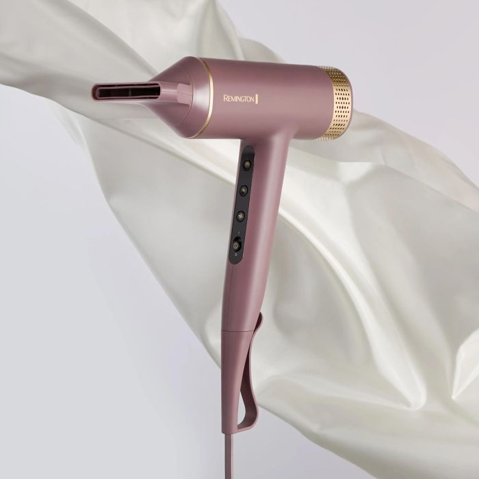 Фен Remington AIRvive, 1600Вт, 3 режими, дифузор, іоніз-я, хол. обдув, фіолетово-золотий