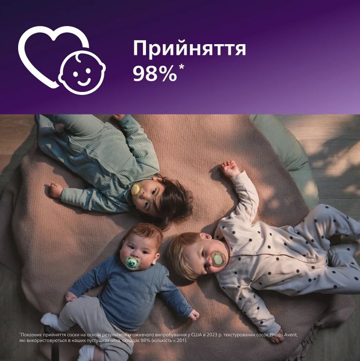 Пустышка Avent Ultra Air Ночная, 0-6 мес., 2шт, нейтральный дизайн.