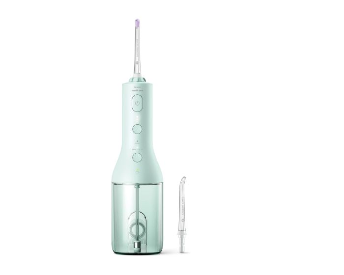 Іригатор Philips портативний Sonicare Cordless Power Flosser 3000, чохол, 2 насадки, м'ятний