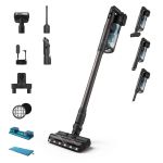 Пылесос Philips беспроводный Aqua Series 7000, влажная уборка, конт пыль -0.6л, автон. раб. до 80мин, LED подсветка, турборежим, черно-голубой