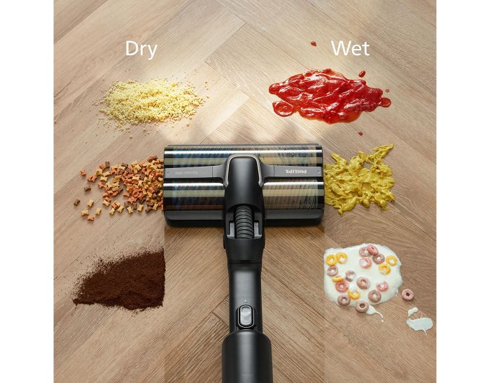 Пилосос Philips безпровідний AquaTrio, вологе прибирання, конт пил -0.42л, автон. робота до 25хв, PowerCyclone Aqua, чорний