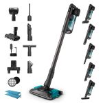 Пылесос Philips беспроводный Complete Series 8000, влажная уборка, конт пыль -0.6л, автон. раб. до 80мин, черно-голубой