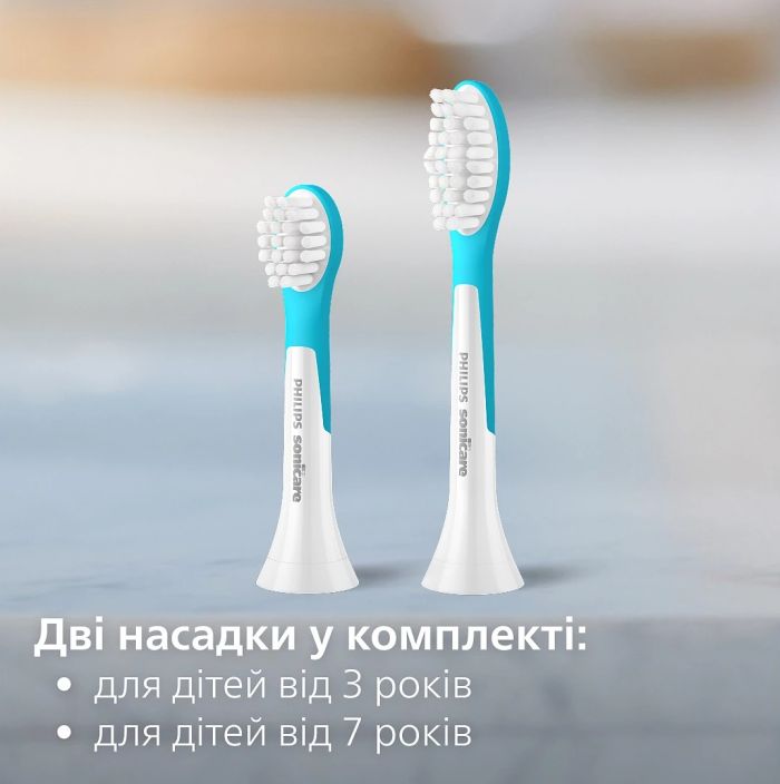 Щітка зубна електр. Philips, Sonicare For Kids, 62т. колив/хв, насадок-2, фіолетовий