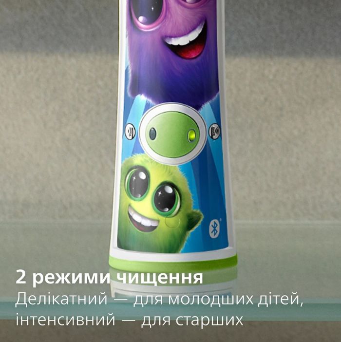 Щетка зубная электр. Philips Sonicare For Kids, 62т. колеб/мин, насадок-2, светло-зеленый