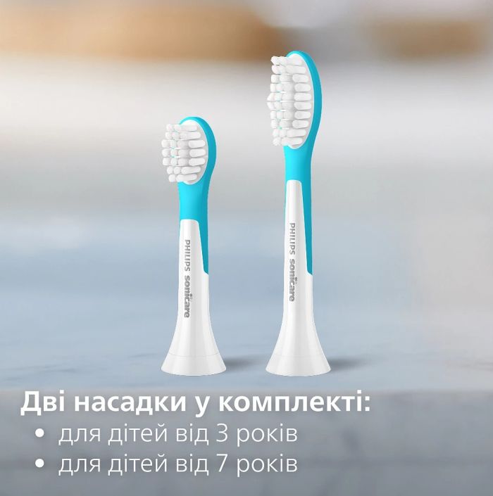 Щетка зубная электр. Philips Sonicare For Kids, 62т. колеб/мин, насадок-2, светло-зеленый