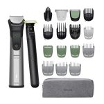 Тример Philips Series 9000, для бороди, голови та тіла, насадок-15, OneBlade в компл., сталь, сірий