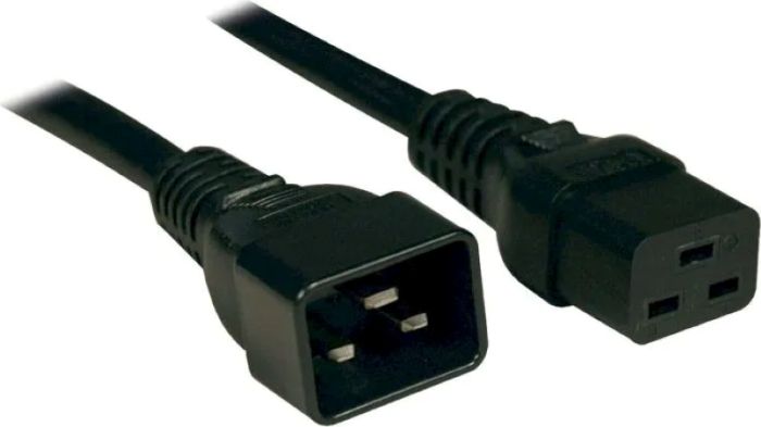 Кабель питания ZPAS C19/C20, 2m, 16A, черный, 2m, 16A
