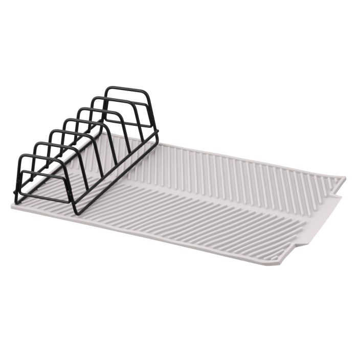 Сушилка для посуды с подставкой Ardesto Minimalism 39х25х8см, силикон, металл, серый