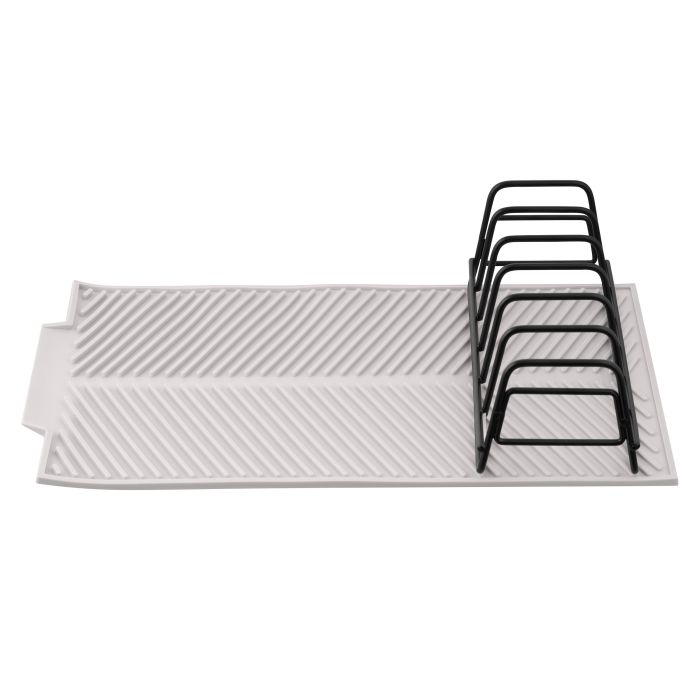 Сушилка для посуды с подставкой Ardesto Minimalism 39х25х8см, силикон, металл, серый