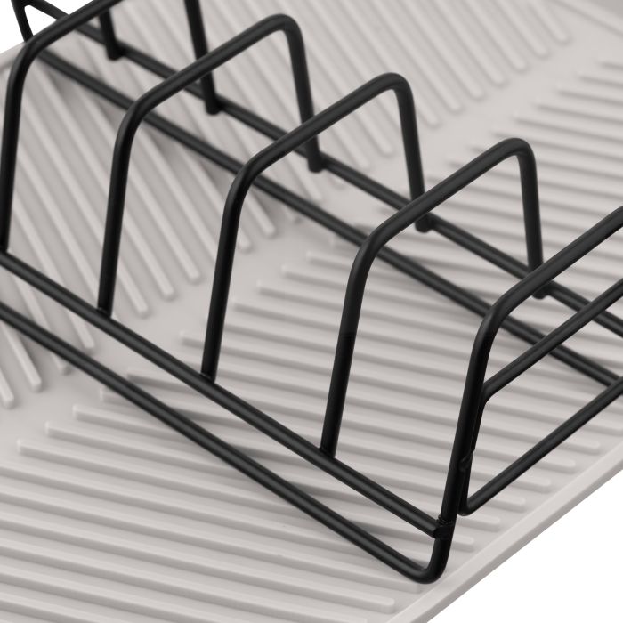 Сушилка для посуды с подставкой Ardesto Minimalism 39х25х8см, силикон, металл, серый