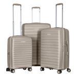 Набір валіз 2E, Aero, поліпропілен, (L+M+S),TSA, 4 колеса, EXP, сіро-коричневий