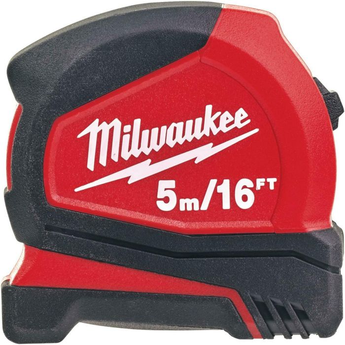 Рулетка Milwaukee Pro Compact, 5м/16фтх25мм, з фіксатором змотування, АБС-пластик