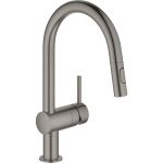 Змішувач для кухні Grohe Minta, довж.виливу - 223мм, поворотний/витяжний, графіт темний матовий