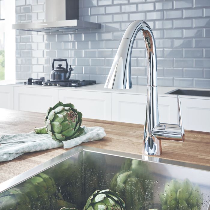 Смеситель для кухни Grohe Scala, длина излива - 214мм, поворотный, 1 рычаг, хром