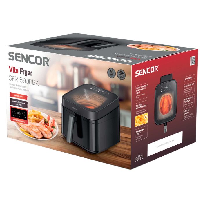 Мультипіч Sencor Vita 1700Вт, чаша-6,5л, сенсорне керув., з віконцем, 12 програм, пластик, чорний