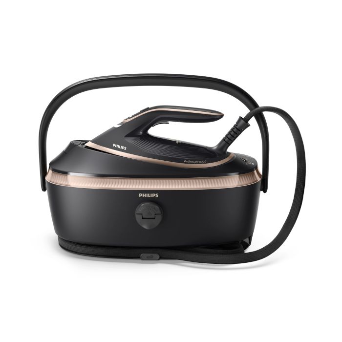 Парогенератор Philips PerfectCare 8000, 3120Вт, 1400мл, паровой удар -800гр, верт. отпаривание, черный