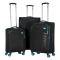 Набор чемоданов 2E, Trek, (L+M+S), TSA, 4 колеса, + 3 рюкзака Cabin (2E-BPET-CABIN-BK), полиестр, черный