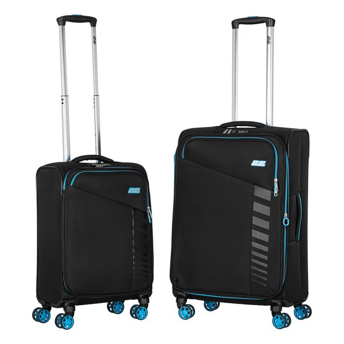 Набор чемоданов 2E, Trek, (M+S), TSA, 4 колеса, + 2 рюкзака Cabin (2E-BPET-CABIN-BK), полиестр, черный