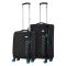 Набор чемоданов 2E, Trek, (M+S), TSA, 4 колеса, + 2 рюкзака Cabin (2E-BPET-CABIN-BK), полиестр, черный
