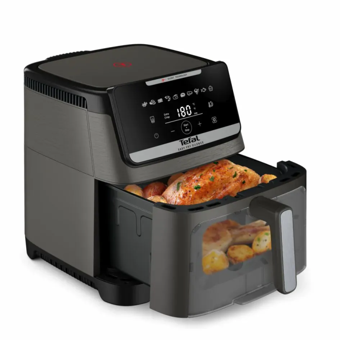 Мультипечь Tefal Easy Fry Silence XXL, 1800Вт, чаша-7л, сенсорное управл., пластик, темно-серый