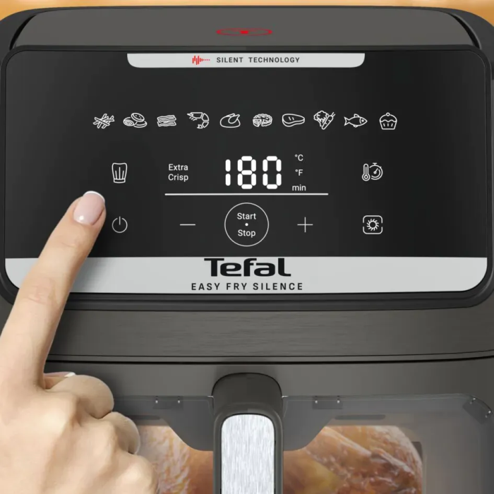 Мультипечь Tefal Easy Fry Silence XXL, 1800Вт, чаша-7л, сенсорное управл., пластик, темно-серый