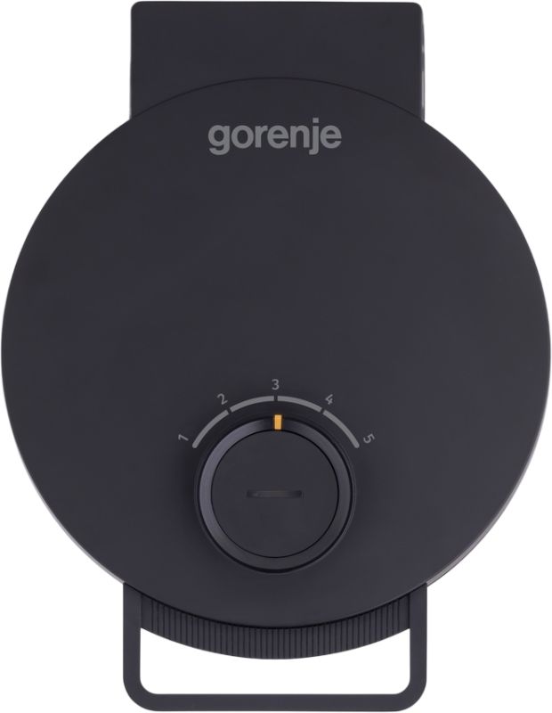 Міні-гриль  Gorenje 1000Вт, алюміній, пластина д/вафель, корпус-метал, чорний