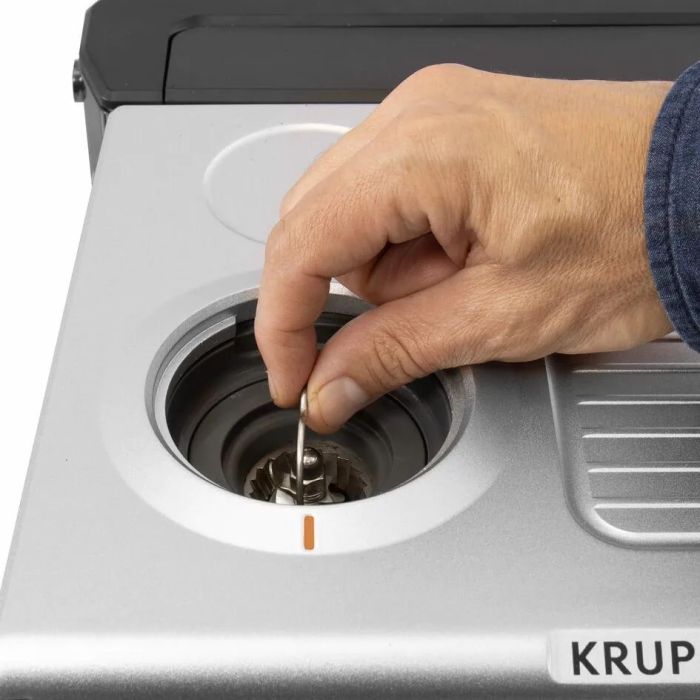 Кофеварка Krups рожковая Precision+, 3.5л, молотый, 15 бар, серый