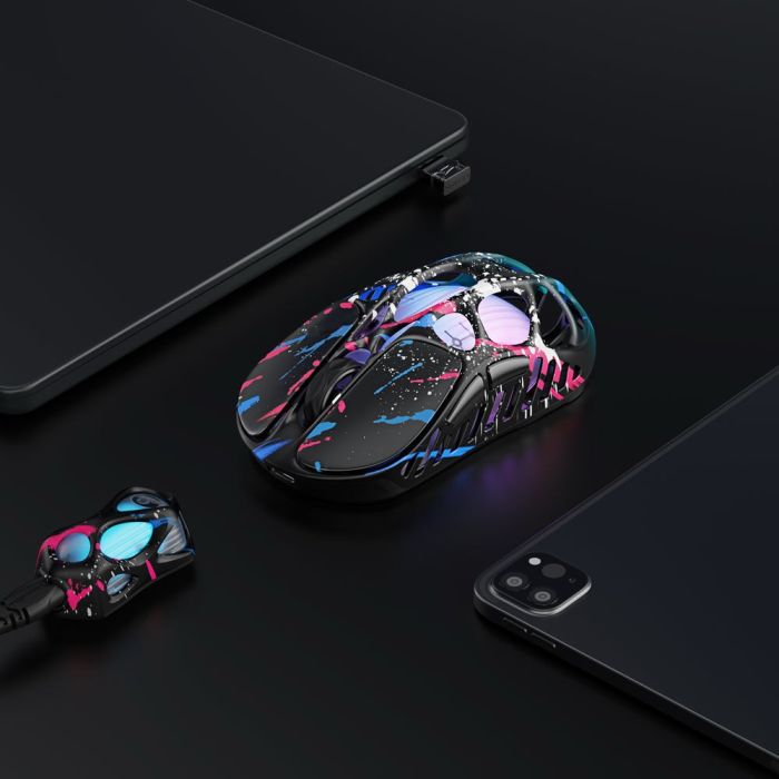 Миша GravaStar Mercury X Pro, 8K, BT/WL/USB-A, RGB, Neon Graffiti