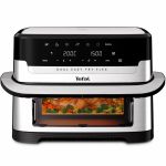 Мультипечь Tefal Dual Easy Fry Flex, 2700Вт, чаша-5.5+3.5л, сенсорное управл., 2 чаши, гриль, пластик, черный-нерж. сталь