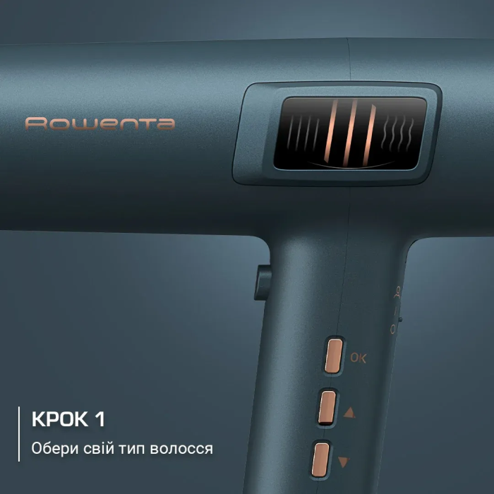 Фен Rowenta aestria For you, 1800Вт, режимов-3, дифузор, иониз-я, хол. обдув, синий
