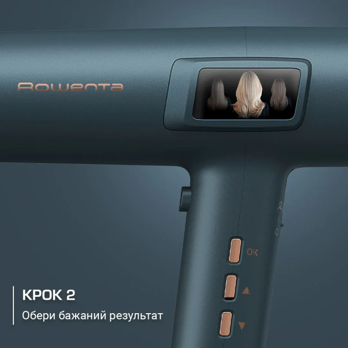 Фен Rowenta aestria For you, 1800Вт, режимов-3, дифузор, иониз-я, хол. обдув, синий