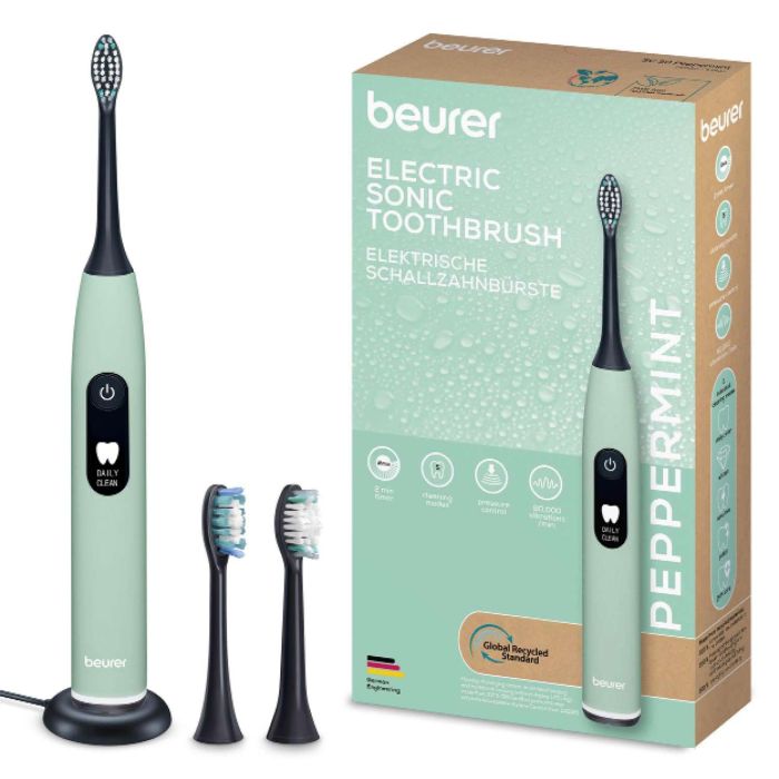 Щітка зубна електр. Beurer, Peppermint GP, 80т. колив/хв, насадок-2, 5 режимів , м`ятний