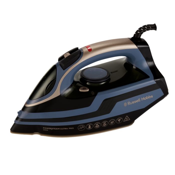 Утюг Russell Hobbs, 3100Вт, паровой удар -210гр, керам. подошва, черно-сини