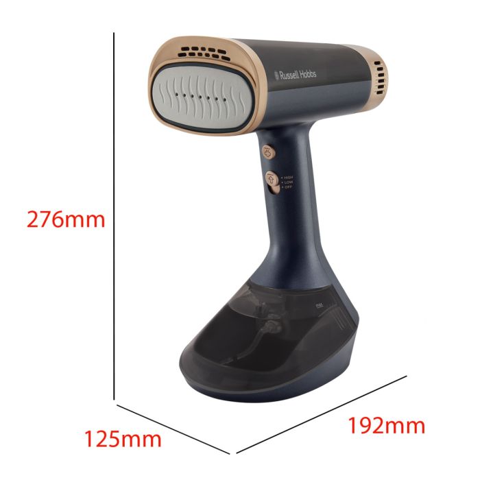 Отпариватель Russell Hobbs Genie VacuSteam, 1800Вт, 200мл, паровой удар -20гр, верт. отпаривание, керам. подошва, синий