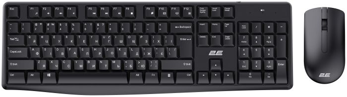 Комплект клавиатура и мышь 2E MK390 WL, EN/UK, чёрный