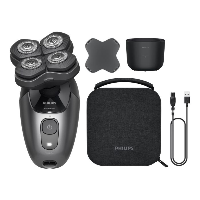 Бритва електр. для головы Philips Pro Series 7000,  бритв.головок-4, Li-Ion, сух.+влажн., кейс для хран., сталь, черный