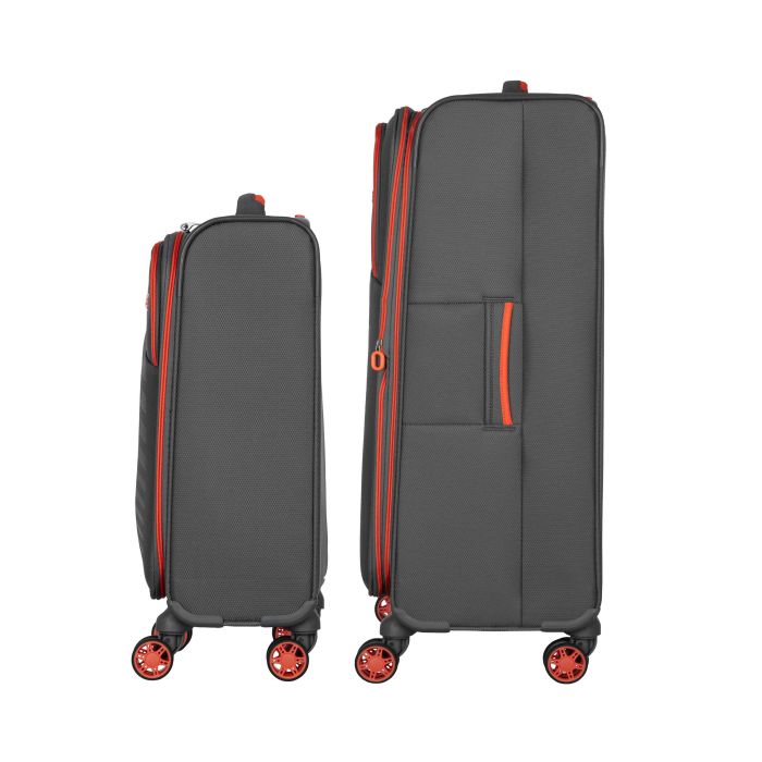 Набор чемоданов 2E, Trek, (M+S), TSA, 4 колеса, + 2 рюкзака Cabin (2E-BPET-CABIN-GR), полиестр, серый