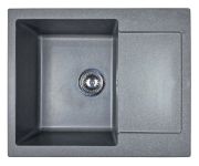 Мийка кухонна Adamant Minimal, штучний камінь, прямокут., з крилом, 615х495х200мм, чаша - 1, врізна, сірий
