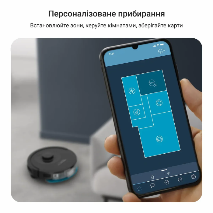Робот-пилосос Rowenta миючий X-Plorer Serie 85, 6000ПаВт, h=9.7см, 0.26л, конт пил -0.29л, автон. робота до 270хв, чорний
