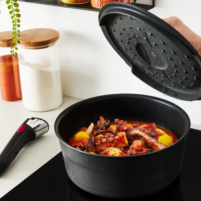 Набор посуды Tefal Ingenio Inspiration, 6 предметов, алюминий, стекло, бакелит, черный