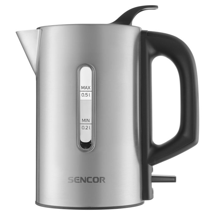 Електрочайник Sencor 0.5л, Strix, пластик, в комплекті 2 склянки + 2 ложки, нерж. сталь