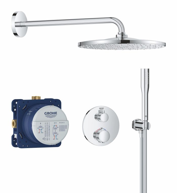 Душевая система Grohe QuickFix Precision скрытого монтажа из Vitalio Rain Mono 310 Cube, хром