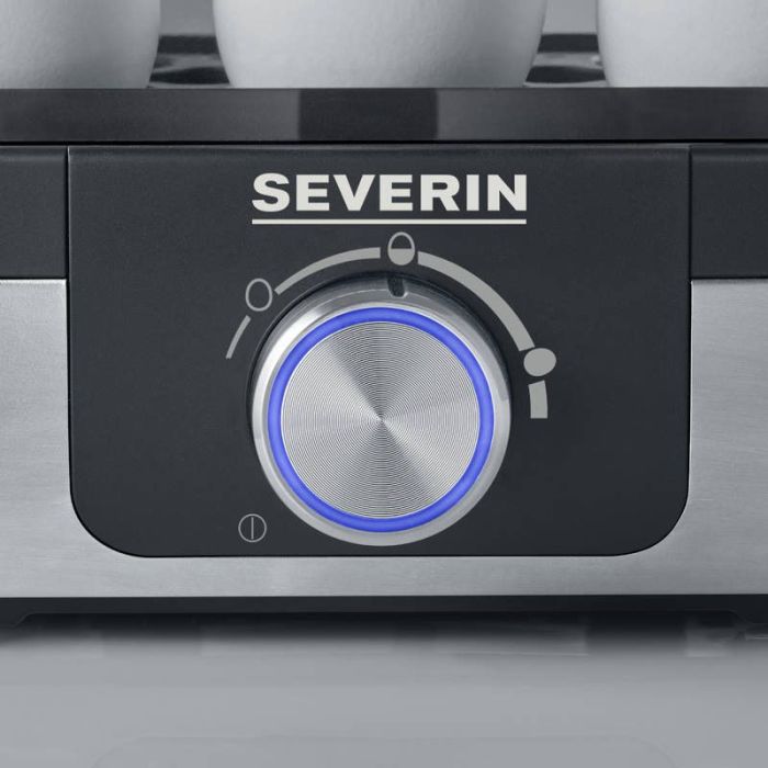 Яйцеварка Severin 420Вт, механічне керування, на 6 яєць, звуков., сигнал, пластик, сіро-чорний