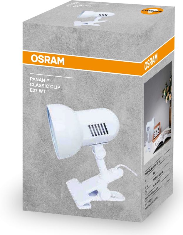 Лампа настільна OSRAM Panan CLASSIC CLIP E27, білий