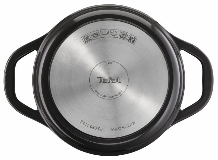 Кастрюля Tefal Air с крышкой, 3,1 л, алюминий, черный