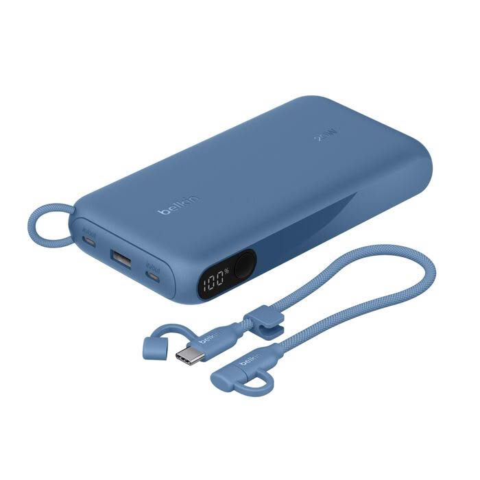 Акумулятор портативний літій-іонний Power Bank Belkin 20000мА·год, 20Вт, з дисплеєм, синій