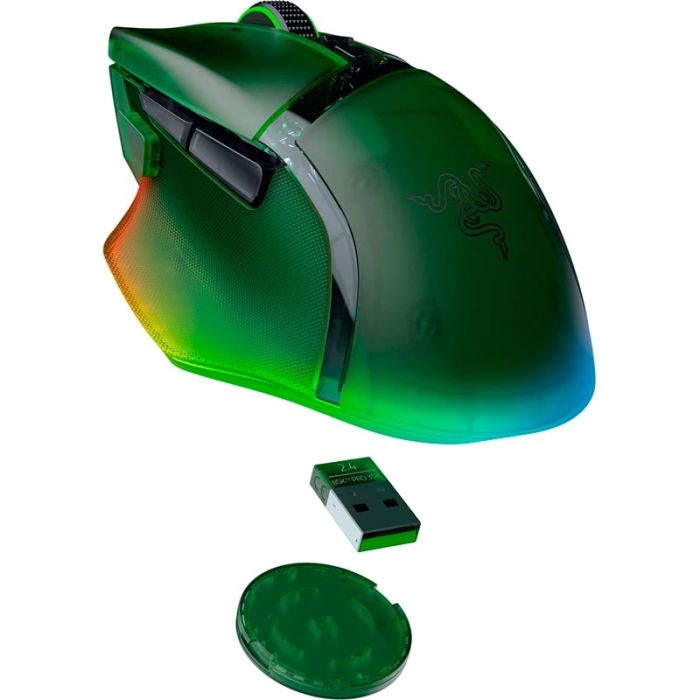 Мышь Razer Basilisk V3 Pro 35K, RGB, USB-A/WL/BT, Phantom Green Ed.