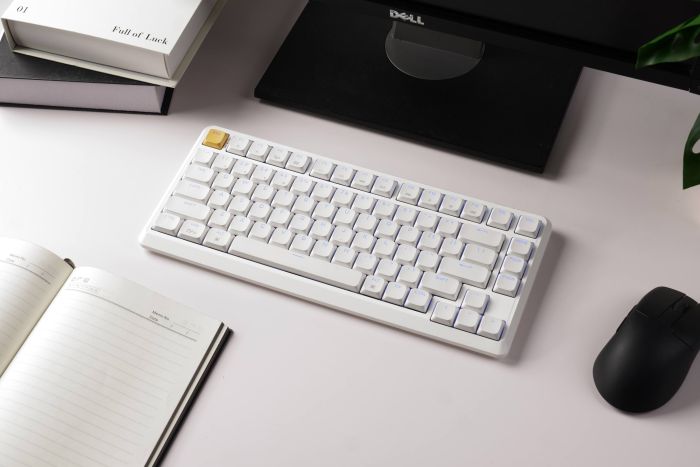 Клавіатура механічна Keychron J1 82Key, K pro Banana, WL/BT/USB-A, QMK, Hot-swap, EN/UKR, RGB, білий