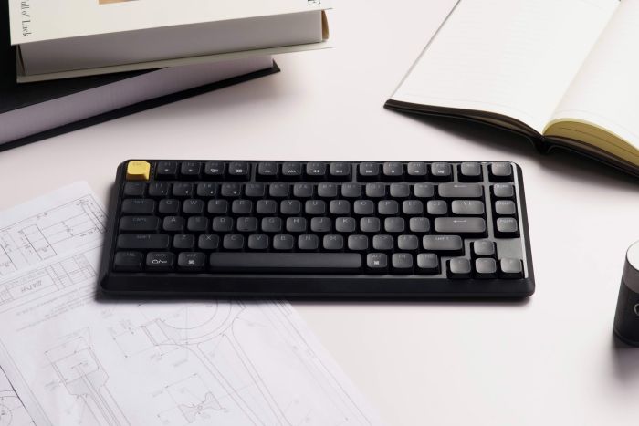 Клавиатура механическая Keychron J1 82Key, K pro Red, WL/BT/USB-A, QMK, Hot-swap, EN/UKR, RGB, черный