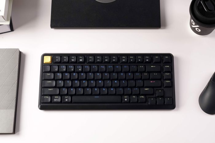 Клавиатура механическая Keychron J1 82Key, K pro Red, WL/BT/USB-A, QMK, Hot-swap, EN/UKR, RGB, черный